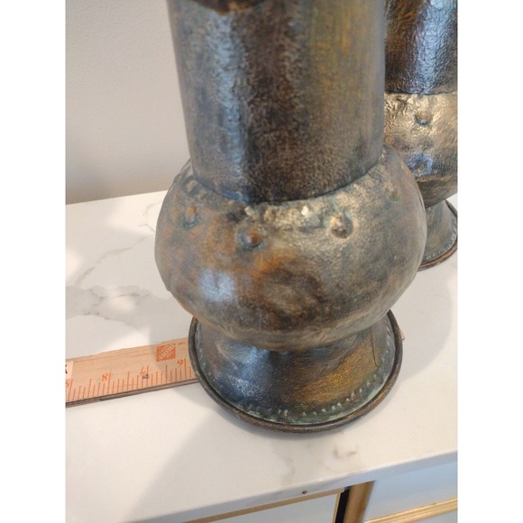 Unbranded Metal Rustic Candle‎ Holder Tall Lightweight Bronze Decor